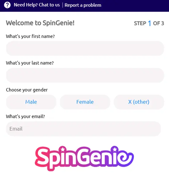 SpinGenie login